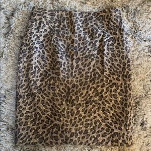 Tan Leopard Pencil Skirt